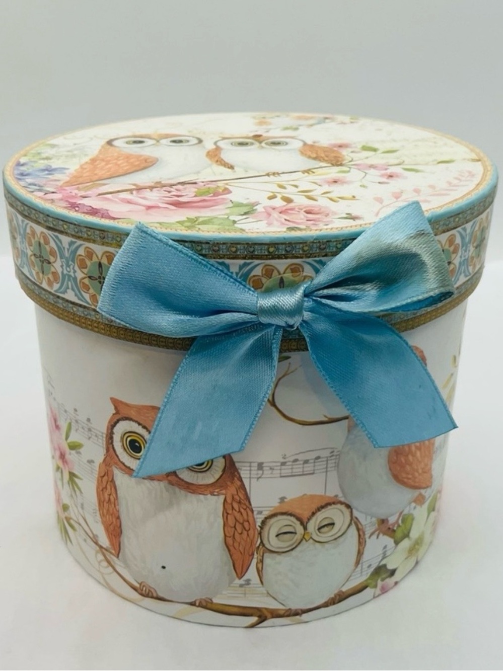 Bits & Pieces Ceramic Musical/Floral Owl Mug with Spoon Gift Set - New in Box